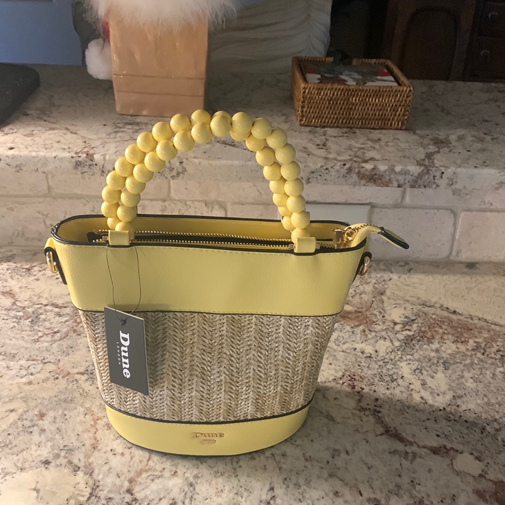 Dune London Yellow and Tan Tote Bag
